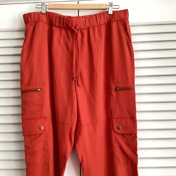 Banana Republic orange Cargo Jogger Pants Size L 100% Tencel Lyocell - Picture 6 of 13